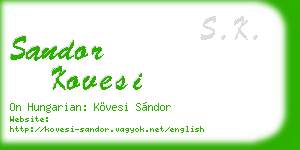 sandor kovesi business card